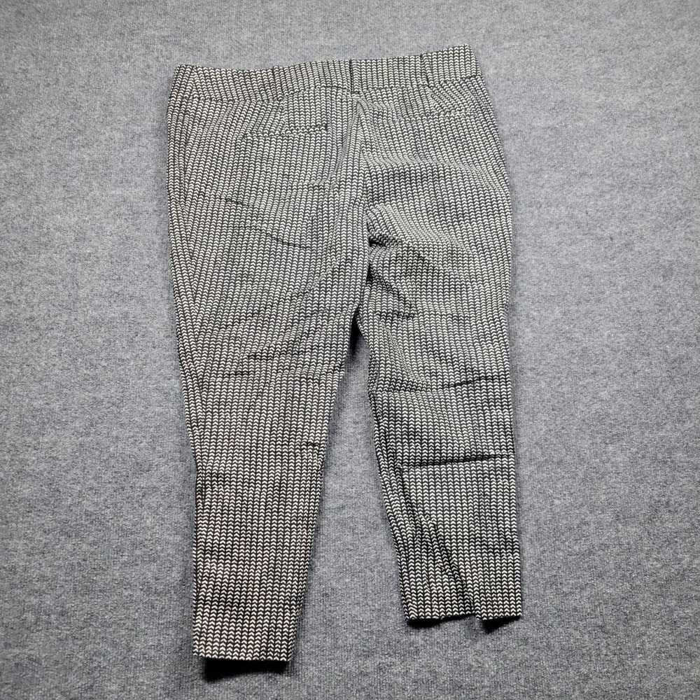 LOFT Pants Womens 14 Black White Marisa Cropped Slim‎ Fit Pattern Trousers Work
